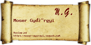 Moser Györgyi névjegykártya