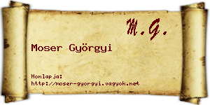 Moser Györgyi névjegykártya